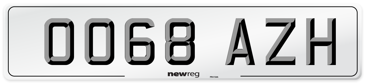 OO68 AZH Number Plate from New Reg